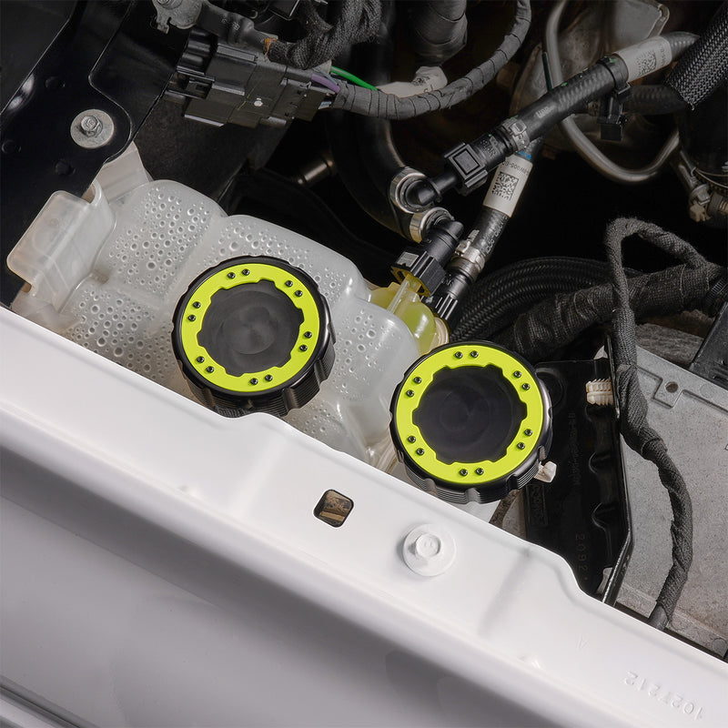 Beadlock Washer Fluid Cap w/ Neon Yellow 21+ Ford Bronco 24+ Ranger 22+ Maverick - IAG-ACC-F1093BKNY image 3