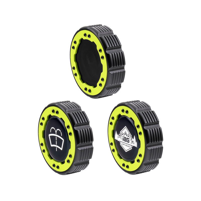 Beadlock Washer Fluid Cap w/ Neon Yellow 21+ Ford Bronco 24+ Ranger 22+ Maverick - IAG-ACC-F1093BKNY image 6