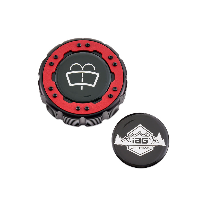 Beadlock Washer Fluid Cap w/ Red For 2021+ Ford Bronco, 24+ Ranger, 22+ Maverick - IAG-ACC-F1093BKRD image 5