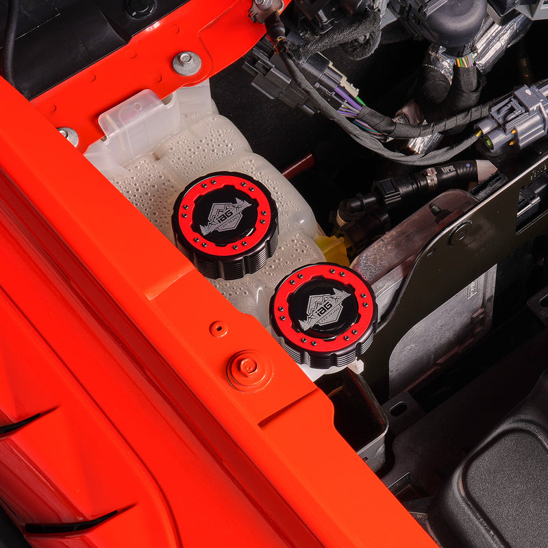 Beadlock Washer Fluid Cap w/ Red For 2021+ Ford Bronco, 24+ Ranger, 22+ Maverick - IAG-ACC-F1093BKRD image 13