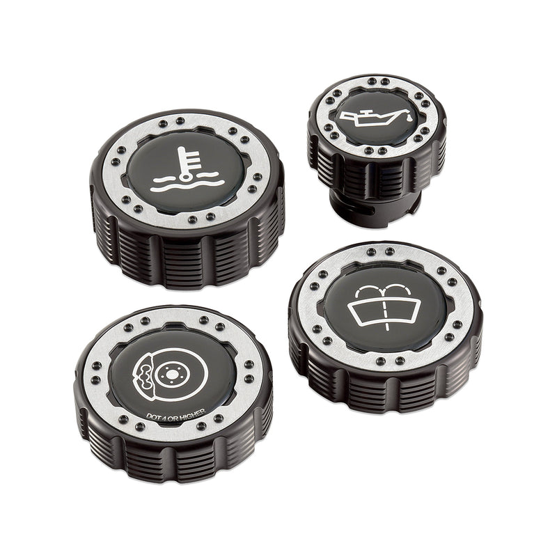 Beadlock Cap Kit for 2021+ Ford Bronco, 2024+ Ranger, 2022+ Maverick - Aluminum - IAG-ACC-F1096BKAL
