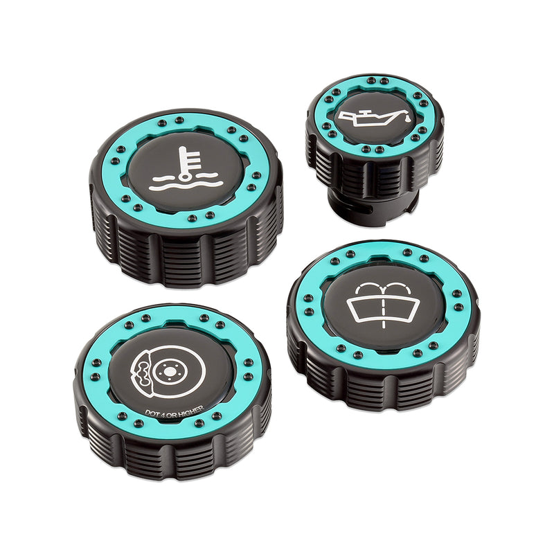 Beadlock Cap Kit for 2021+ Ford Bronco, 2024+ Ranger, 2022+ Maverick - Teal - IAG-ACC-F1096BKGT