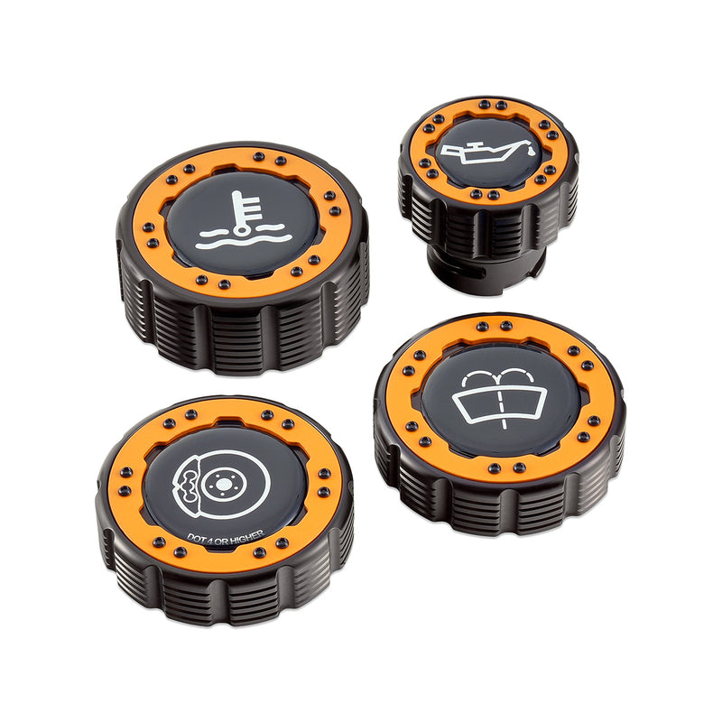 Beadlock Cap Kit for 2021+ Ford Bronco, 2024+ Ranger, 2022+ Maverick - Orange - IAG-ACC-F1096BKOR