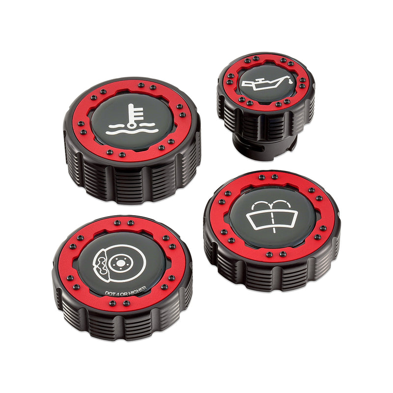 Beadlock Cap Kit for 2021+ Ford Bronco, 2024+ Ranger, 2022+ Maverick - Red - IAG-ACC-F1096BKRD