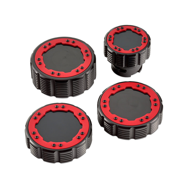 Beadlock Cap Kit for 2021+ Ford Bronco, 2024+ Ranger, 2022+ Maverick - Red - IAG-ACC-F1096BKRD image 2