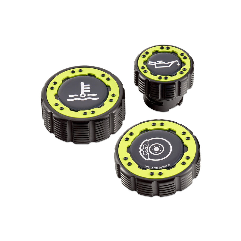Beadlock Cap Kit for 2017+ F-150 Raptor & 2015+ Ford F-150 - Neon Yellow - IAG-ACC-F1097BKNY