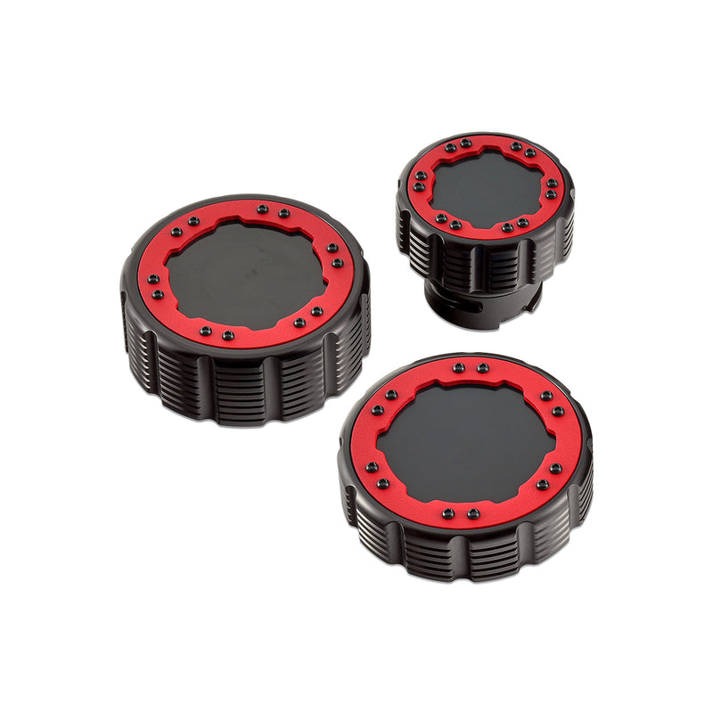Beadlock Cap Kit for 2017+ F-150 Raptor & 2015+ Ford F-150 - Red - IAG-ACC-F1097BKRD image 3