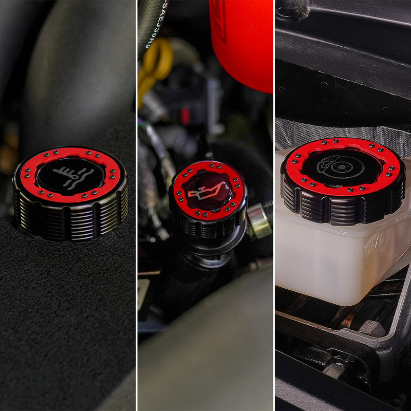 Beadlock Cap Kit for 2017+ F-150 Raptor & 2015+ Ford F-150 - Red - IAG-ACC-F1097BKRD image 4