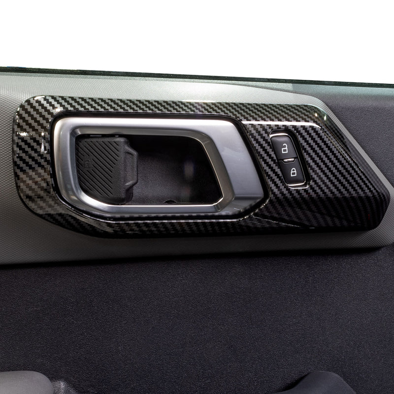 I-Line 2pc Interior Door Handle Cover Gloss Carbon - IAG-ACC-F3088