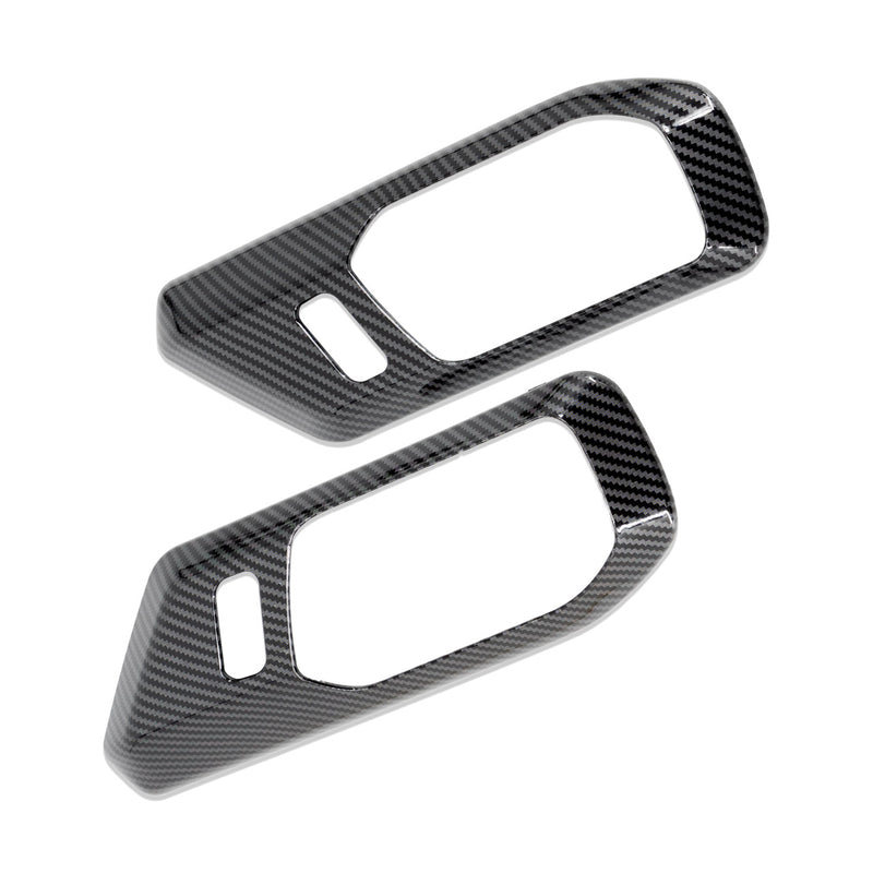 I-Line 2pc Interior Door Handle Cover Gloss Carbon - IAG-ACC-F3088 image 2