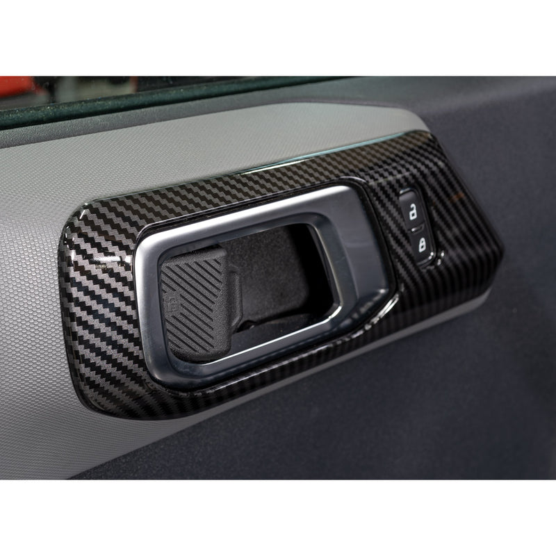 I-Line 2pc Interior Door Handle Cover Gloss Carbon - IAG-ACC-F3088 image 5