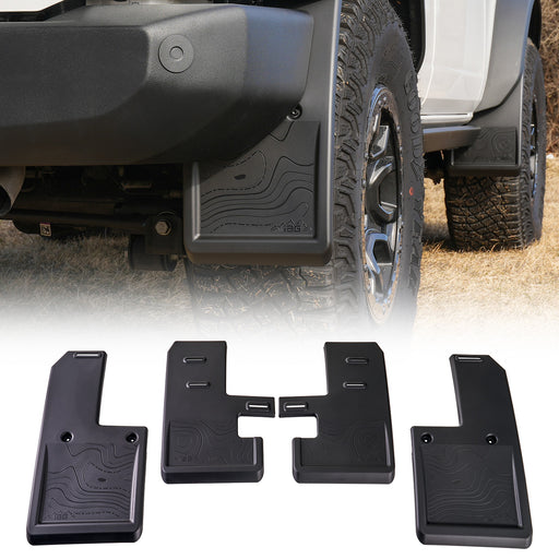 Trail Shield Adjustable Mud Flaps Front & Rear Set For 2021+ Ford Bronco - IAG-BDY-F1304