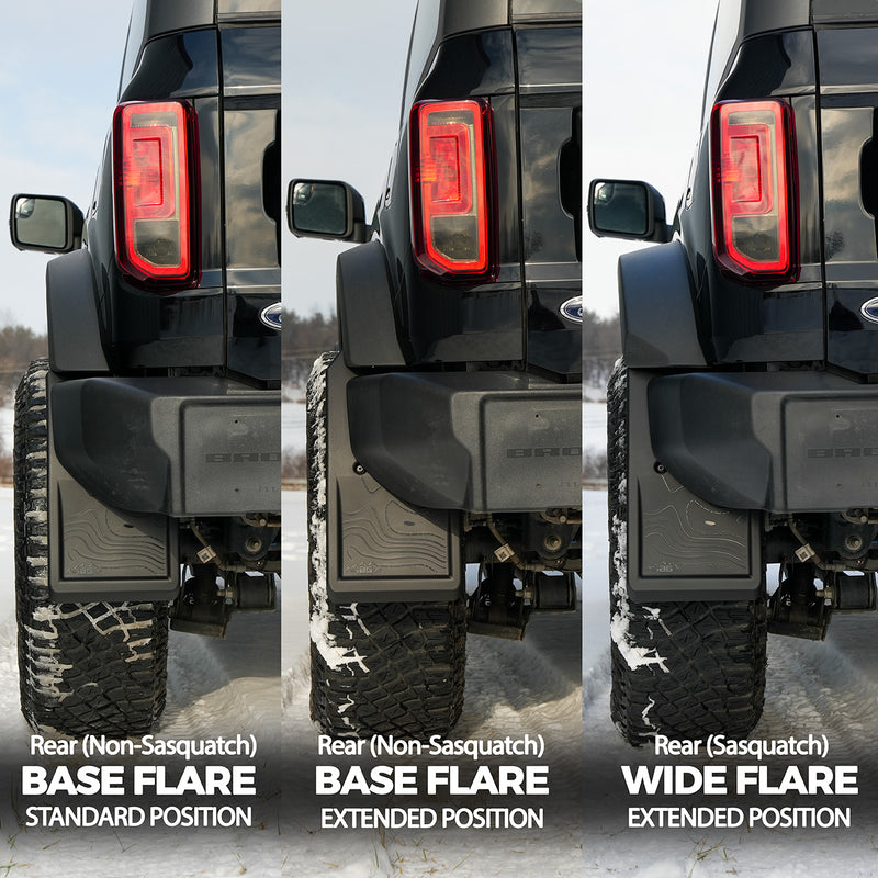 Trail Shield Adjustable Mud Flaps Front & Rear Set For 2021+ Ford Bronco - IAG-BDY-F1304 image 9
