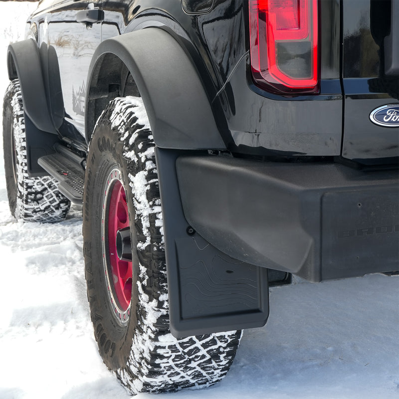 Trail Shield Adjustable Mud Flaps Front & Rear Set For 2021+ Ford Bronco - IAG-BDY-F1304 image 2