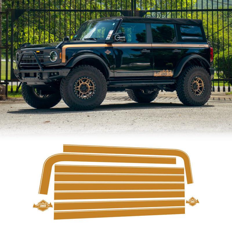Boss Style Vinyl Side Stripe Kit Gold - IAG-BDY-F2080GD