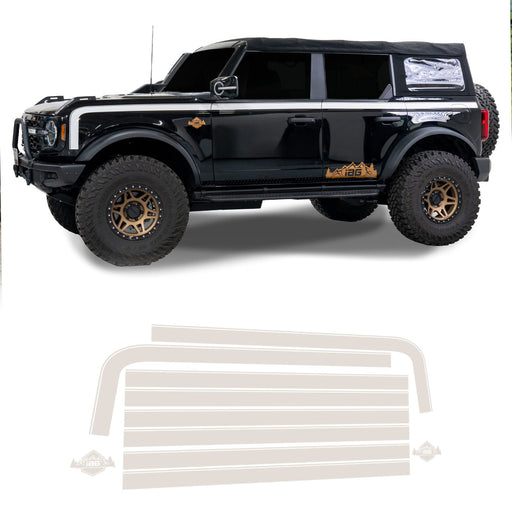 Boss Style Vinyl Side Stripe Kit Gloss White - IAG-BDY-F2080GWH