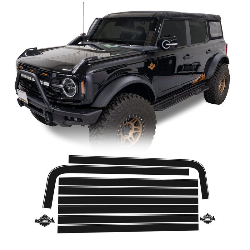 Boss Style Vinyl Side Stripe Kit Matte Black - IAG-BDY-F2080MBK