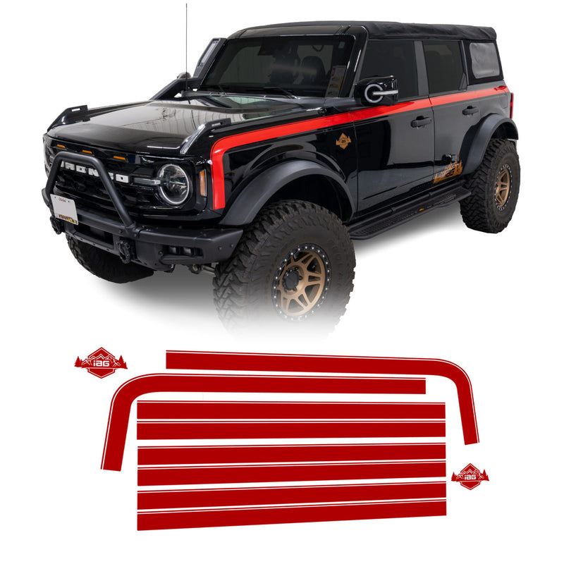 Boss Style Vinyl Side Stripe Kit Red - IAG-BDY-F2080RD