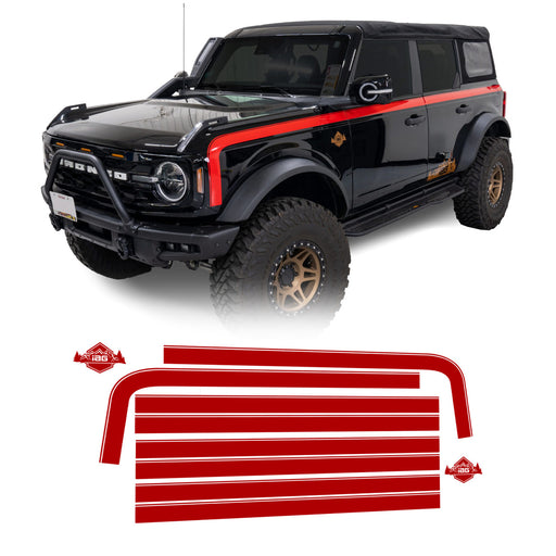 Boss Style Vinyl Side Stripe Kit Red - IAG-BDY-F2080RD