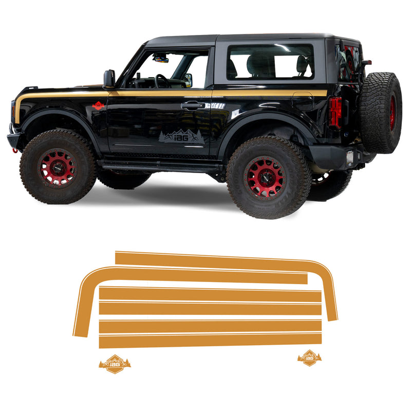 Boss Style Vinyl Side Stripe Kit Gold - IAG-BDY-F2081GD