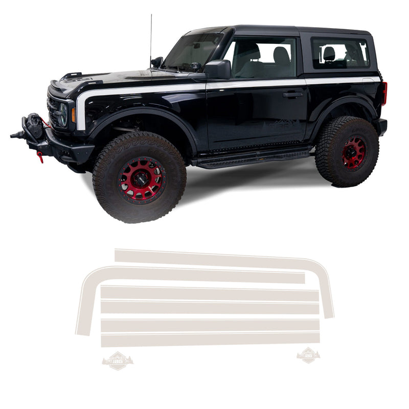 Boss Style Vinyl Side Stripe Kit Gloss White - IAG-BDY-F2081GWH