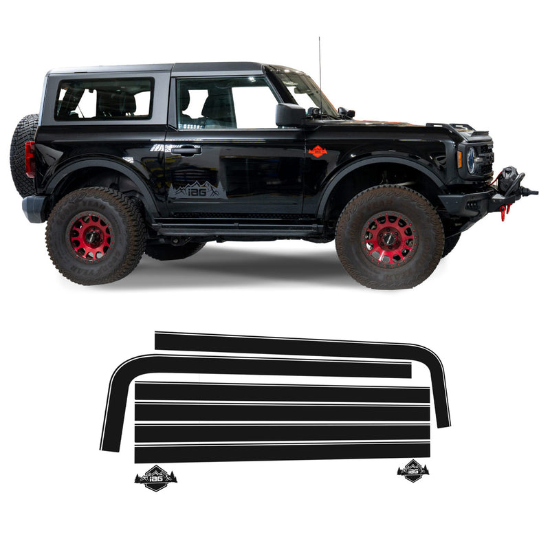 Boss Style Vinyl Side Stripe Kit Matte Black - IAG-BDY-F2081MBK