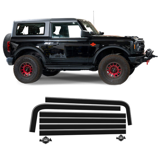 Boss Style Vinyl Side Stripe Kit Matte Black - IAG-BDY-F2081MBK
