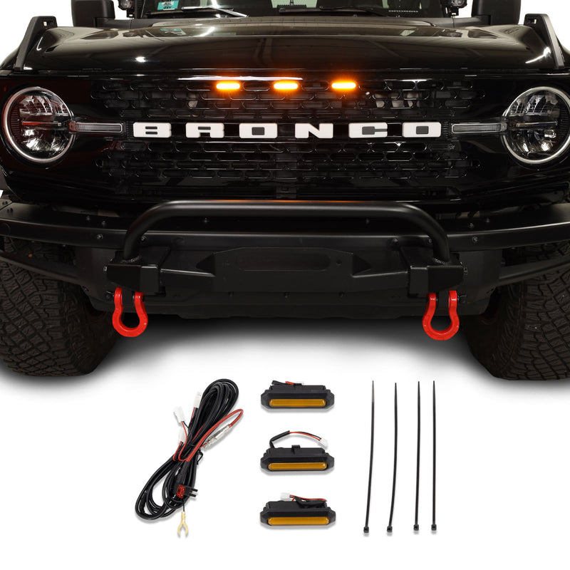 I-Line 3pc Amber Grille Light Kit - IAG-BDY-F3071