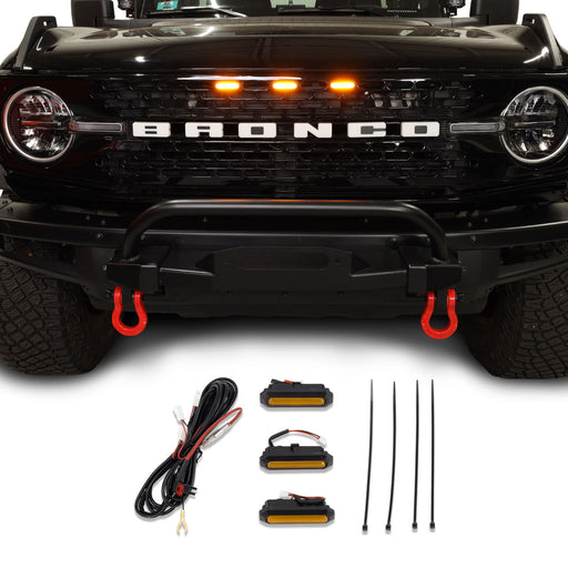 I-Line 3pc Amber Grille Light Kit - IAG-BDY-F3071