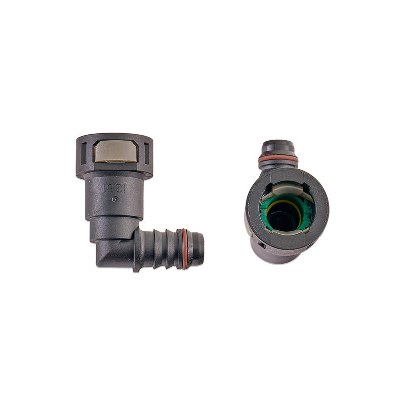 1/2\\" SAE Quick Connect Female to 1/2\\" Hose Barb Right Angled - RPL-FIT-05825
