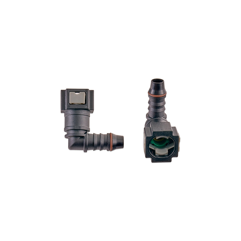5/16\\" SAE Quick Connect Female to 8mm Hose Barb Right Angled - RPL-FIT-05827
