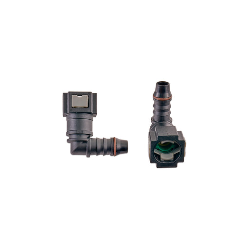 5/16\\" SAE Quick Connect Female to 8mm Hose Barb Right Angled - RPL-FIT-05827
