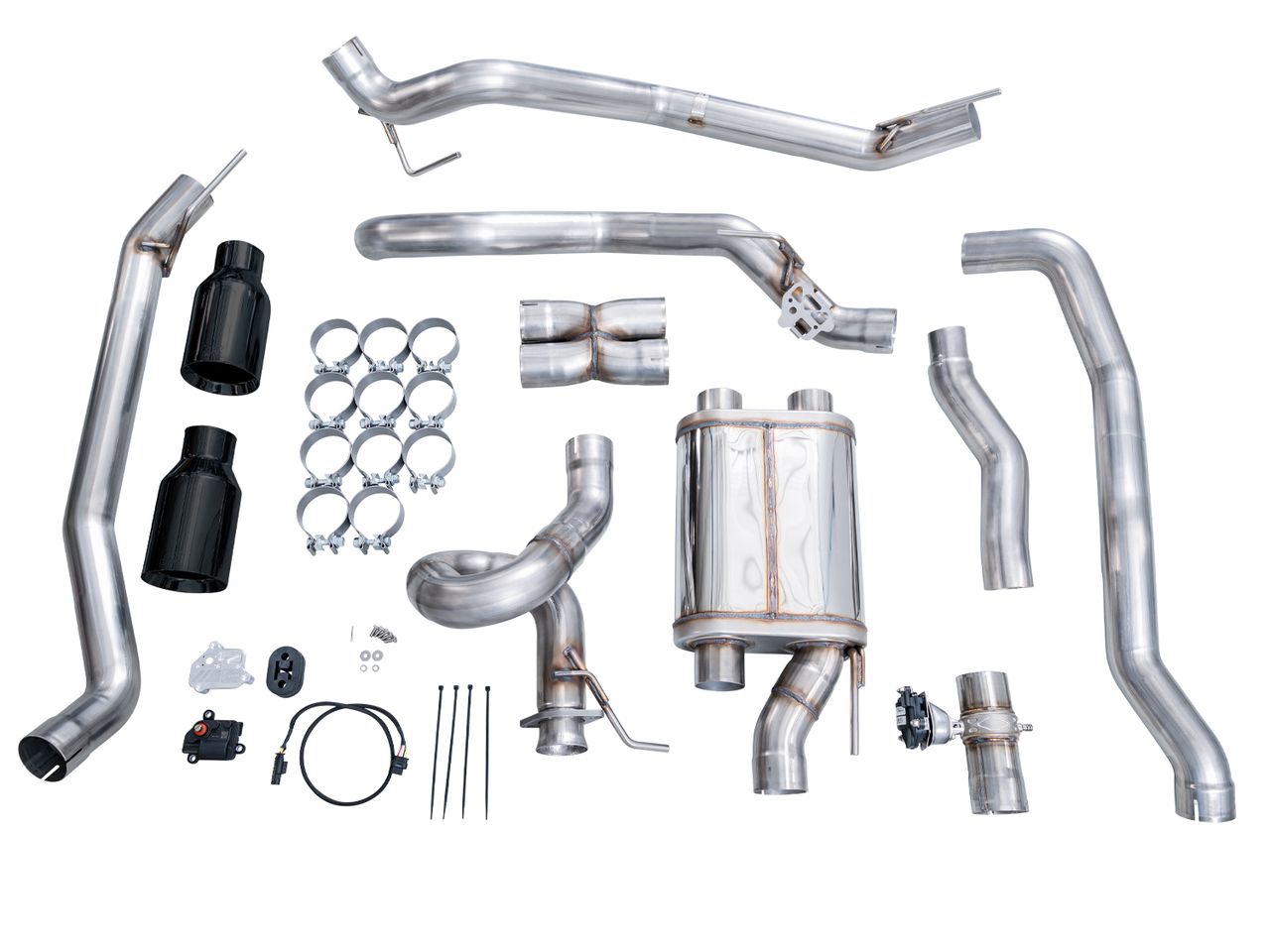 AWE Tuning SwitchPath™ Cat-Back Exhaust Diamond Black Tips Ford Ranger Raptor | 2024-26 (3025-33306)