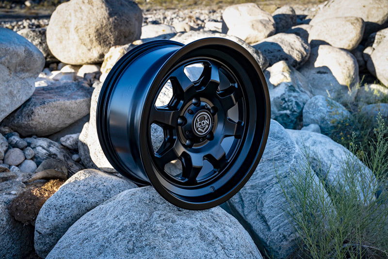ICON Nuevo 17x8.5 / 6x5.5 / 25mm Offset / 5.75in BS Satin Black Wheel | Ford Ranger (19-26) / Ford Bronco (21-26) (8117859057SB)