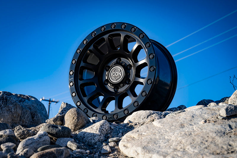 ICON Hulse 17x8.5 / 6x5.5 / 25mm Offset / 5.75in BS Double Black Wheels | Ford Ranger / Ford Bronco (19-26 / 21-26) (8017859057DB)