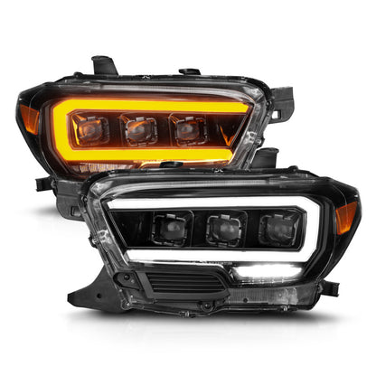 ANZO LED Projector Headlight w/ Light Bar & Sequential Turn | Toyota Tacoma (16-23) (111562)