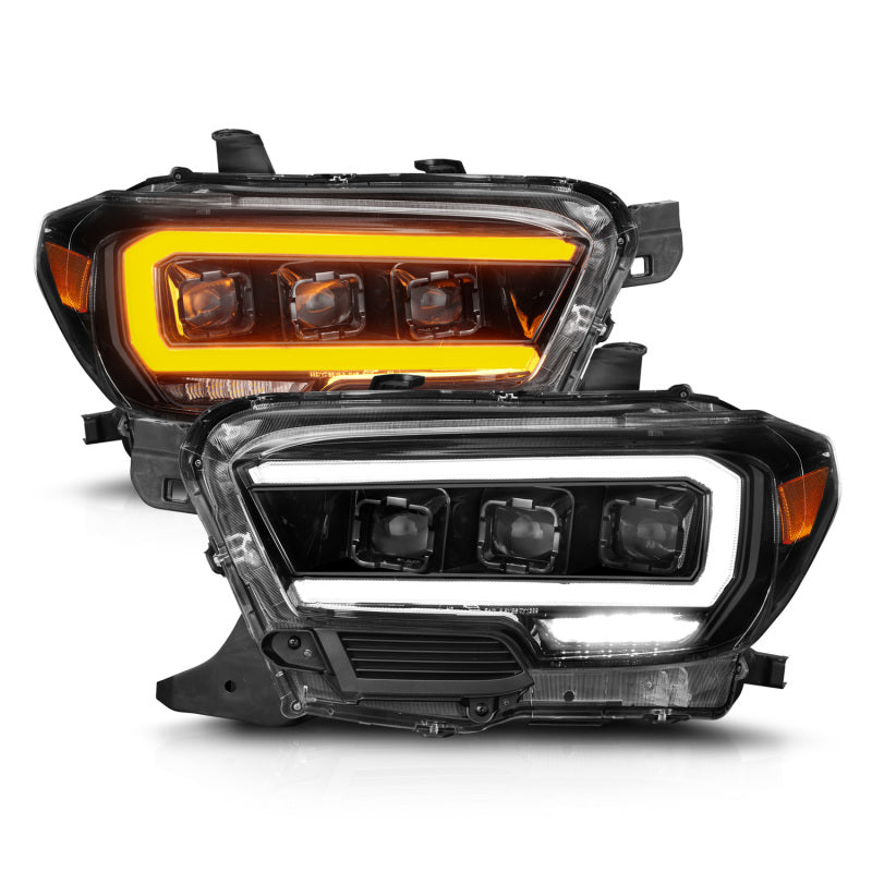 ANZO LED Projector Headlight w/ Light Bar & Sequential Turn | Toyota Tacoma (16-23) (111562)
