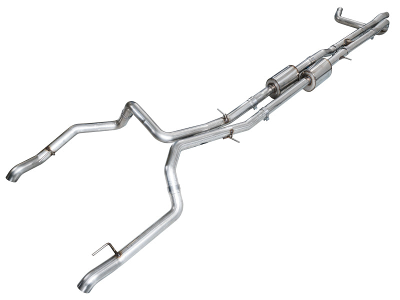 AWE Tuning 4th Gen GM 1500 6.2L Catback Split Rear Exit (w/ Bumper Cutouts) - OE Tips (3015-31202)