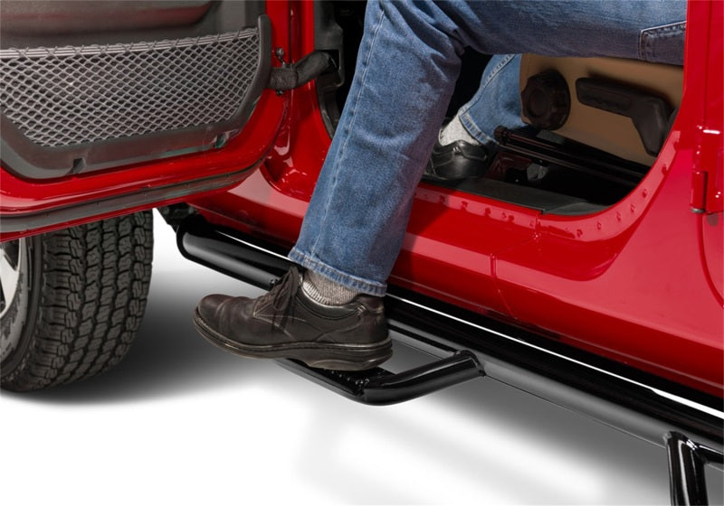 N-Fab Wheel To Wheel Nerf Steps Gloss Black (F&R): Jeep Wrangler Unlimited JL 2018-2026