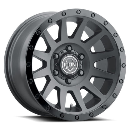 ICON Compression 17x8.5 6x5.5 0mm Offset 4.75in BS Double Black Wheel | Ford Bronco (21-26) (2017858347DB)