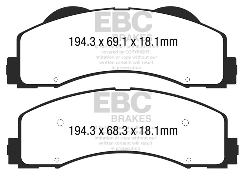 EBC Greenstuff Front Brake Pads | 15+ Ford F150 2.7 Twin Turbo (2WD)
