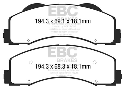 EBC Greenstuff Front Brake Pads | 15+ Ford F150 2.7 Twin Turbo (2WD)