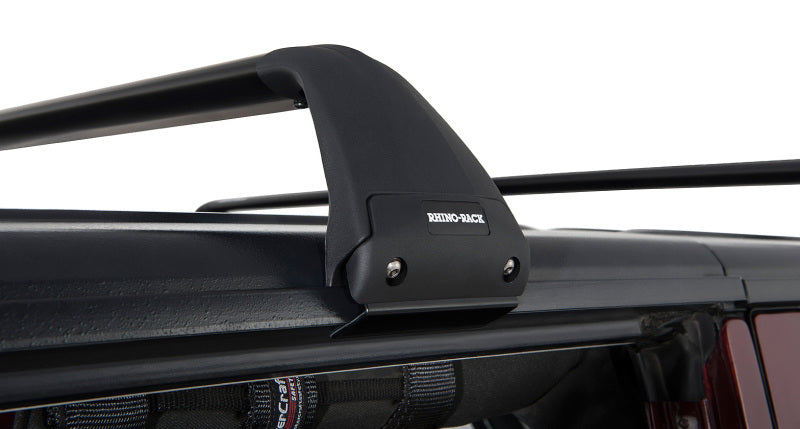 Rhino-Rack Vortex SG 2 Bar Hard Top Roof Rack - Black: Fits Jeep Wrangler / Gladiator (07-26)