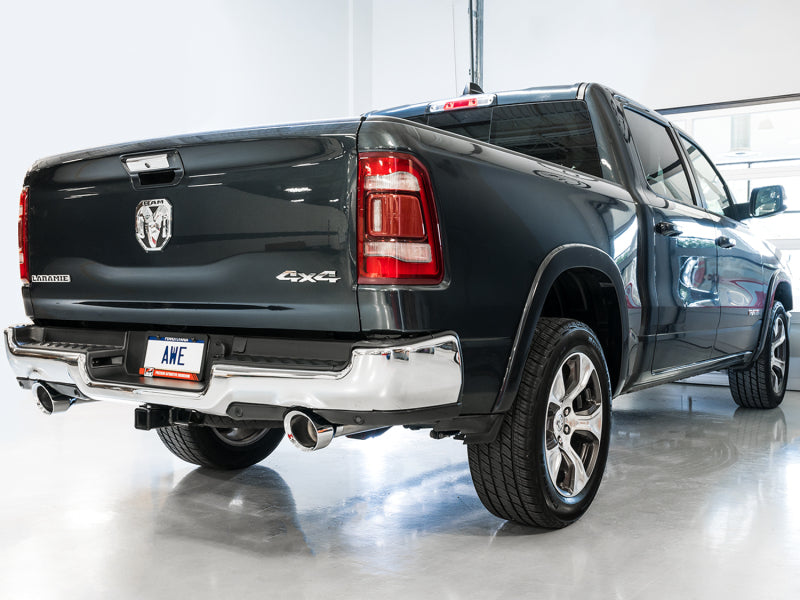 AWE 0FG Cat-Back Exhaust (Dual Rear Bumper Exit, Polished Tips): Ram 5.7L Hemi 1500 2019 - 2024