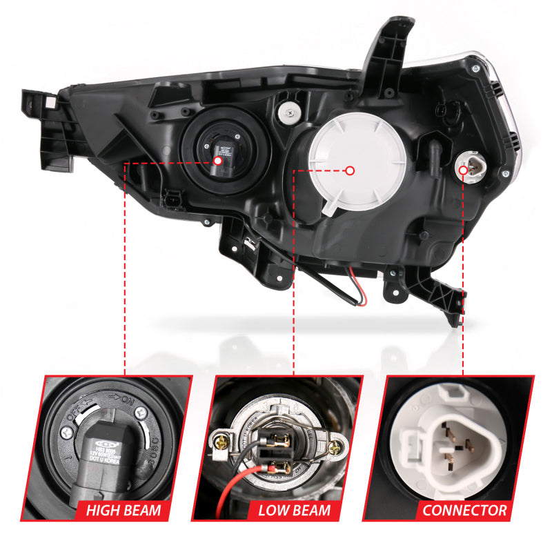 ANZO USA Projector Headlights Plank Style Chrome w/ Amber | Toyota 4Runner (14-23) (111416)