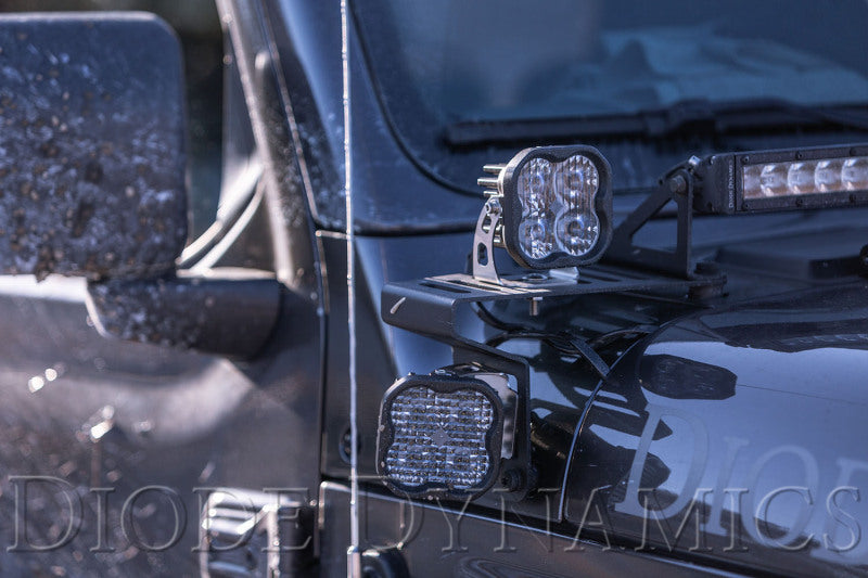 Diode Dynamics SS6 Cowl LED Bracket Kit: Jeep Wrangler / Gladiator (07-26) w/ Hardware