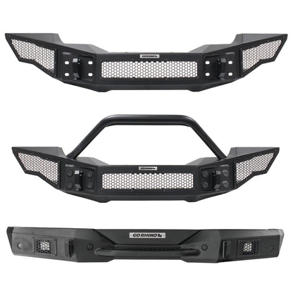 Go Rhino Rockline Full Width Front Bumper w/ Overrider (FRONT): Jeep Wrangler / Gladiator (07-26)