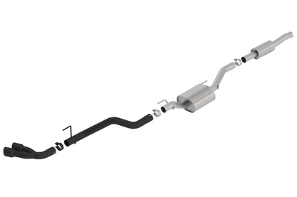 Borla ATAK Cat-Back Exhaust Black Tip (REAR): Jeep Gladiator JT 2020-2024 3.6L