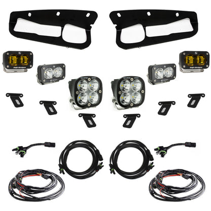Baja Designs Ford Bronco w/Steel Bumper S2 SAE Sportsmen Fog Pocket Light Kit - Amber | Ford Bronco (21-22) (448178)