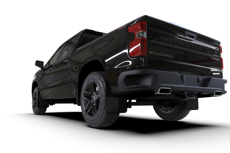 Rally Armor Gen 4 Chevy Silverado 1500 Black UR Mud Flap with Metallic Red Logo | Chevrolet Silverado 1500 (19-26)